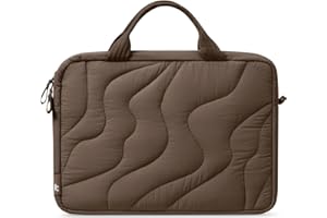 tomtoc 13-14 Inch Protective Puffy Laptop Carrying Bag for Women, Lightweight Laptop Briefcase Fits 14-inch MacBook Pro M5 2025 & Other 13"/14" Computers, Work Bag Case Handbag with Organized Storage