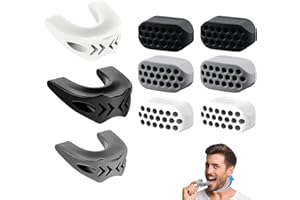 Jaw‑line Exerciser 9‑Pack with Three Resistance Levels (40 lb, 50 lb, 60 lb) Silicone Jawline Trainer Set for Men & Women, Fa