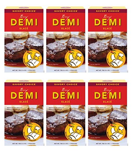 Savory Choice Beef Demi Glace Reduction Sauce Packet 75gr (Pack of 6)