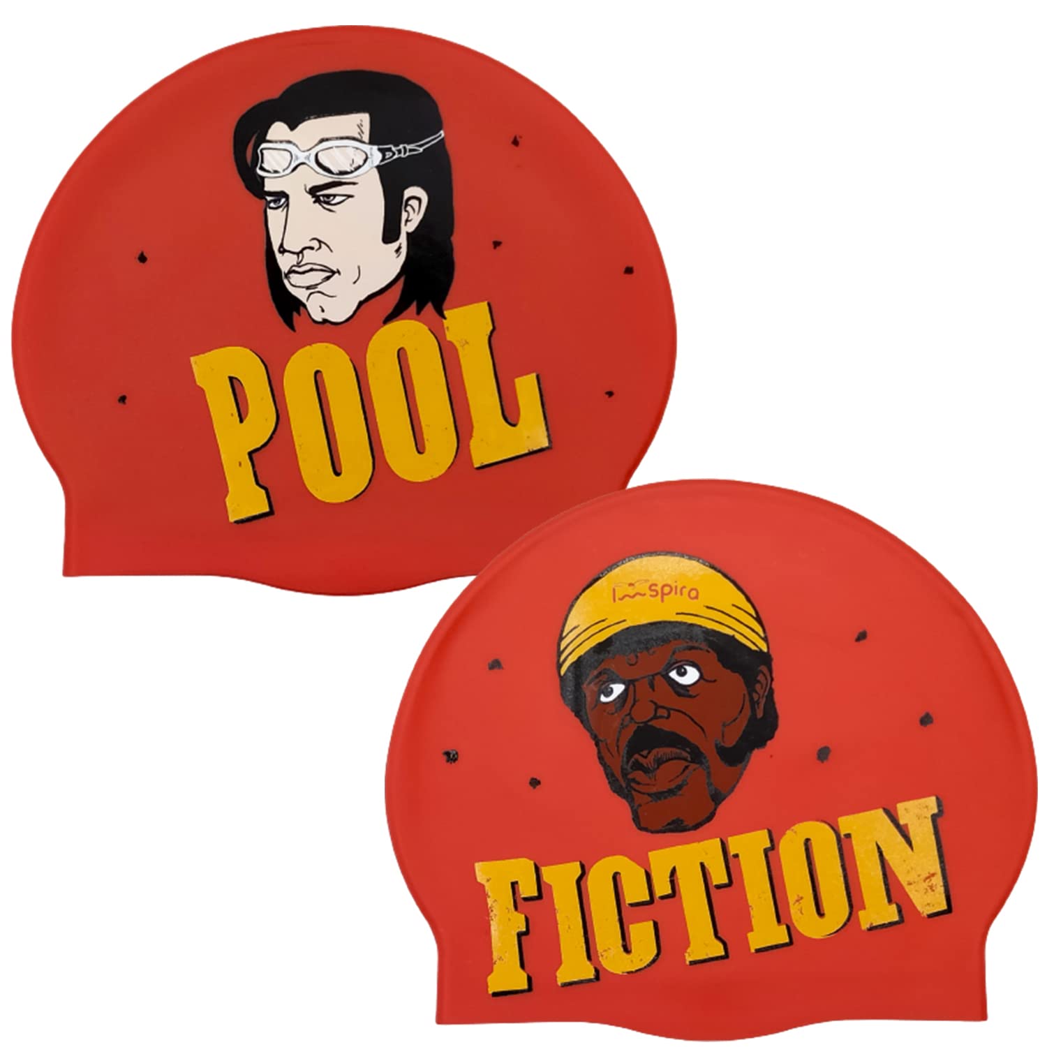 Pool Fiction Silicone Swimming Cap | Swim Cap | Pool Cap | Great comfort and fit | Art and Swimming | Made in Spain