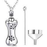 Aniu Dog Cremation Jewelry for Ashes, 925 Sterling Silver Urn Necklace for Women, Pet ashes/hair Keepsake Locket Pendant