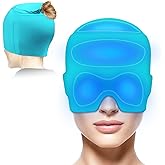 Migraine Relief Cap with Gel Top Coverage, Headache Relief Hat for Migraine Sinus Tension Stress Pain Relief, Migraine Ice Head Wrap Ice Gel Packs Hot Cold Therapy Headache Relief Cap