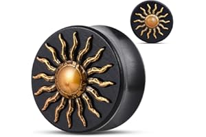 COOEAR Saddle Flared Plugs and Tunnels Piercing Gauges Wood Metal Matched Earrings Stretchers.