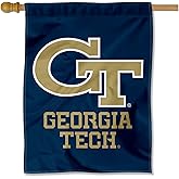 College Flags & Banners Co. Georgia Tech Yellow Jackets Wordmark Logo Double Sided House Banner Flag