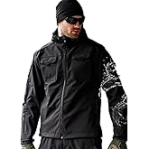 YKS JOOB Men's Outdoor Tactical Jacket Softshell Waterproof Lightweight Windbreaker Multi Pockets Camping Hiking Jackets