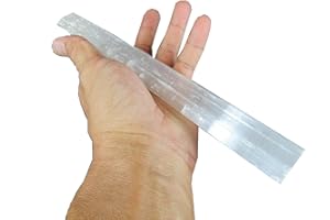 CircuitOffice 1 Piece Selenite Stick, About 7-10" Long, 1-2" Wide, Selenite Stone Crystal For Cleansing Crystals, Wicca, Reiki, Healing, Metaphysical, Chakra, Energy, Meditation, Decoration
