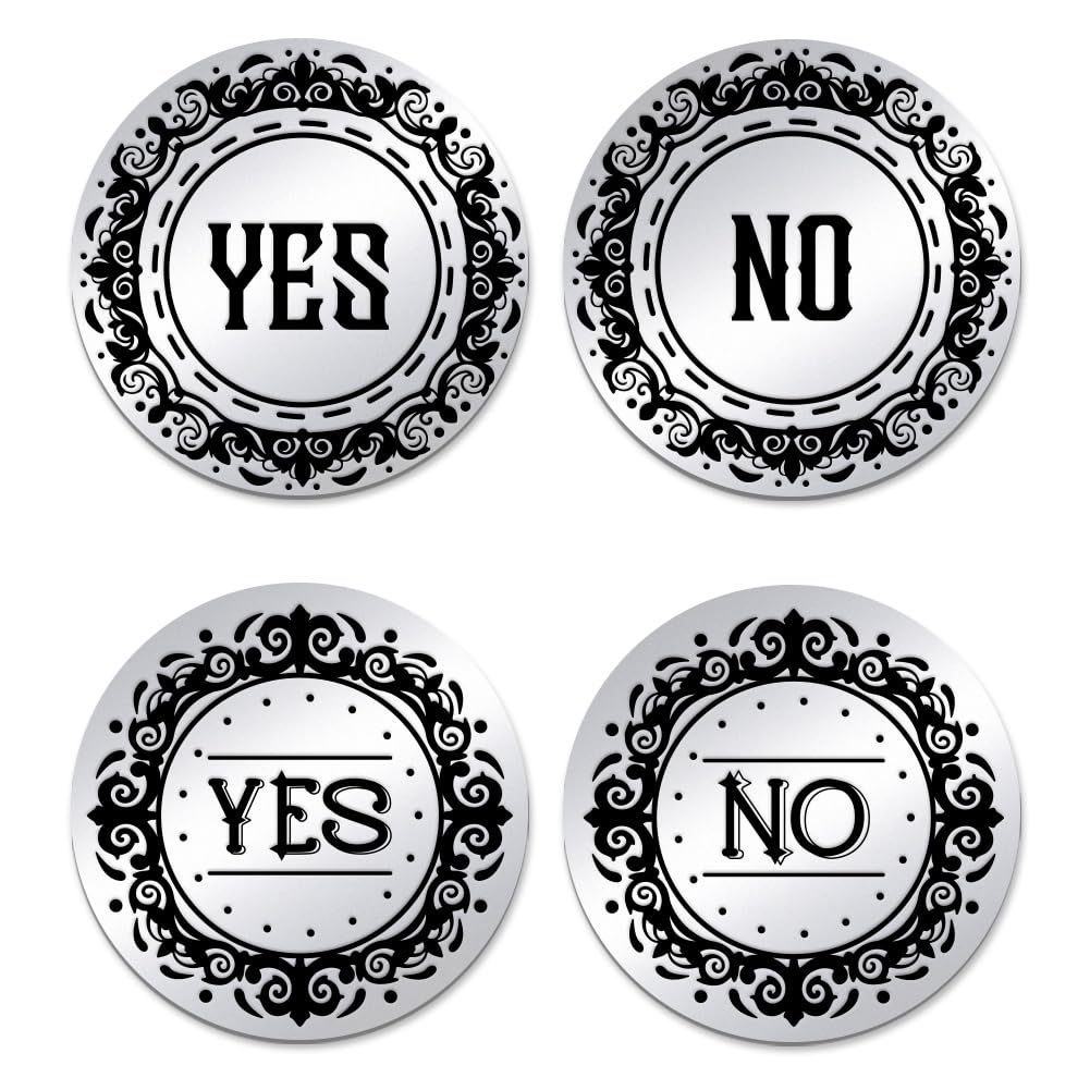 UNICRAFTALE 2Pcs Yes No Challenge Coin Decision Maker Coin Funny Decision Maker for Friends Commemorative Coins Lucky Coins Flipping Token Question Answer Token Gifts for Men Womens