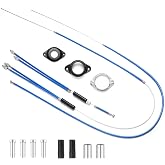 Gionfe BMX Bike Gyro Brake Cables Kit - 1 Set Front + Rear (Upper + Lower) with Spinner Rotor for Most Gyro Systems and 20" Bikes - High-Performance Brake Wire Line &amp; Housing (Blue)，Professional