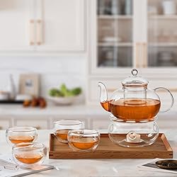 CnGlass 33.8oz Glass Teapot with Removable