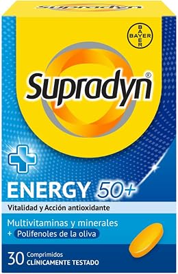 Energy 50+ 30 comprimidos, con antioxidantes para +50 años