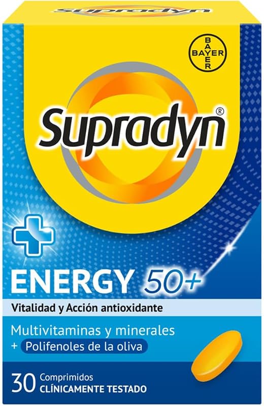 Supradyn energy 50+ multivitamínico, 30 comprimidos (fornecimento para 1 mês), suplemento vitamínico completo para homens e mulheres com mais de 50 anos de idade, contém vitamina c, b e b12