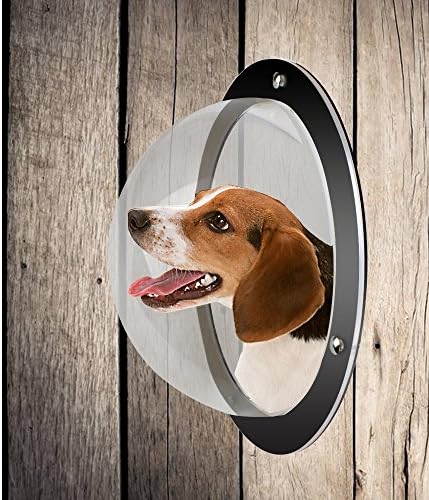 2Pack Durable Acrylic Dome Pet Dog Fence Peek Window