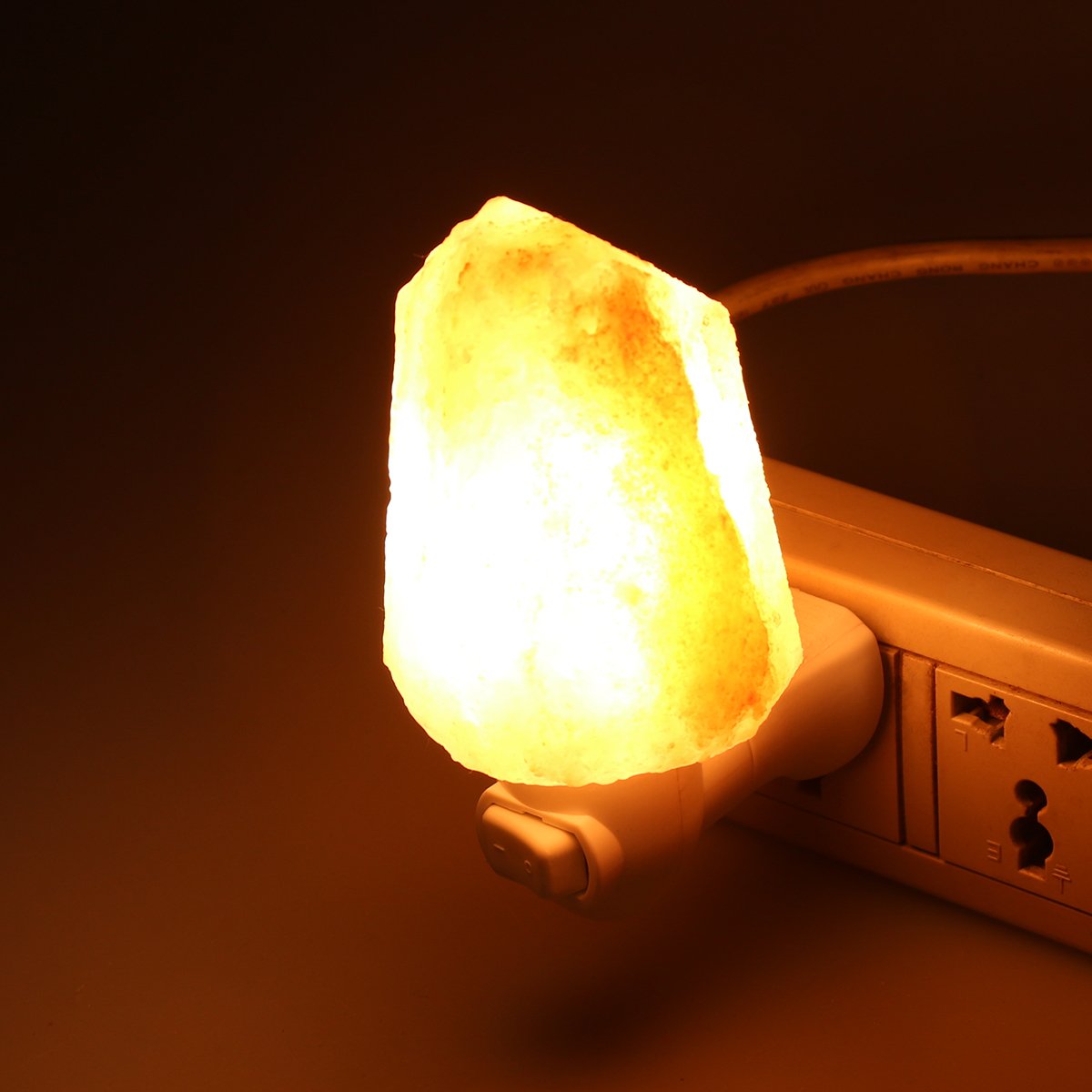 SDlife Salt Lamp Home Decor Night Light With Wall Plug (A)