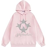 Aelfric Eden Y2k Hoodie Women Graphic Oversized Hoodies Star Embroidered Hoodied Sweatshirt Casual Vintage Pullover