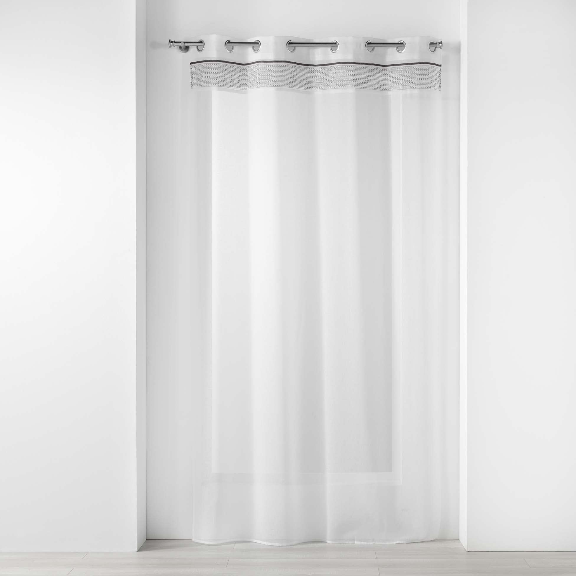 Douceur d'Intérieur, Nikita Eyelet Curtain 140 x 280 cm Sandblasted and Top Jacquard