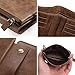Mens Genuine Leather RFID Blocking Bifold Wallets Classic Vintage Wallets with Coin Pouch and Keychains Brown