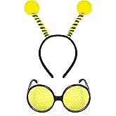 Butterfly Antenna Headband Glasses Set for Adult Bee Headband with Eyeglasses Butterfly Costumes Accessories