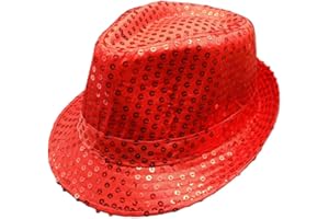 LKQBBSZ Western Sequin Fedora Hat Bling Dance Hats Shining Sequin Hat for Women man