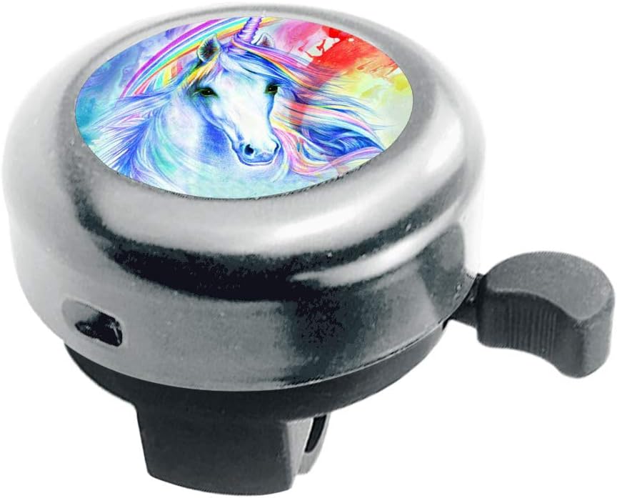 Kid's Bike Bell Vintage Classic Aluminum alloy Bicycle Bell Loud Crisp Sound Bike Horns Customizable unicorn Life pattern Cycling Bell handlebars Bell for Bike Silver Bicycle Bell for Adults Girls Bo