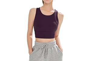 Sports Bras for Women Longline Medium Impact Workout Crop Tank Tops Racerback Wirefree Padded Yoga Gym Bra