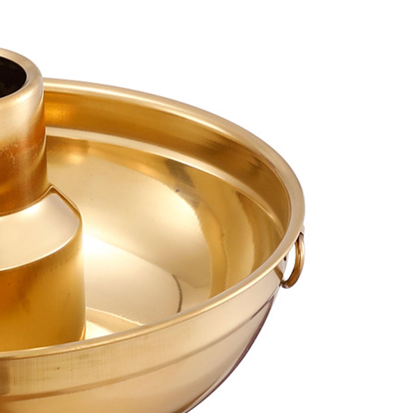 Stainless Steel Charcoal Dry Ice Hot Pots Chinese Beijing Charcoal Imitation Copper Dessert Hot Pot t for a Unique Cooking Experience and Dessert Display (Medium)