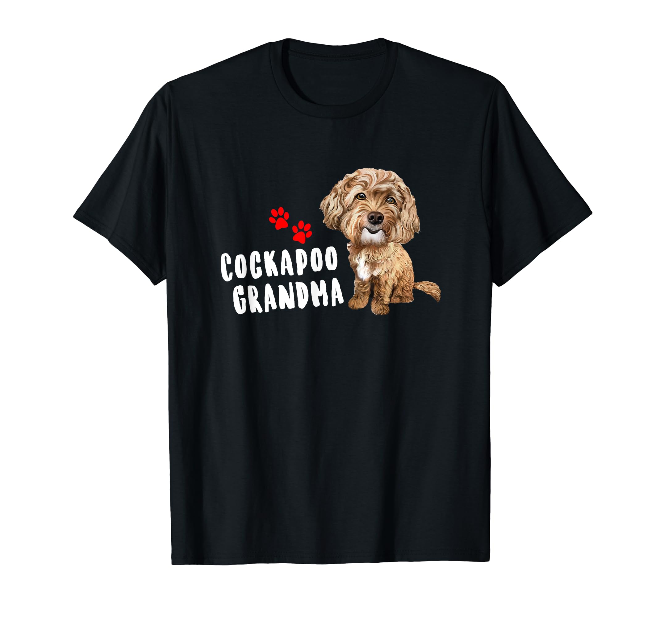 Cockapoo Grandma | Funny Cute Red Paws | Cute Puppy Dog T-Shirt