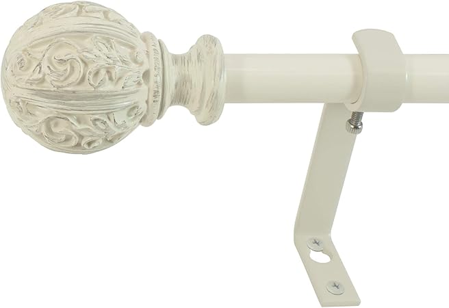 Amazon Com Decopolitan Leaf Ball 5 8 Curtain Rod Set 26 To 48