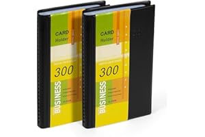 Hamosky Business Card Holder Organizer Book - PU Leather, 2 Pack Total for 600 Business Cards