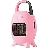 Geiomoo Silicone Carrying Case for JBL Clip 5, Protective Portable Scratch Shock Resistant Cover (Pink)