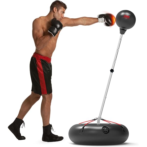 Boxing Bag Cobra Bag Fitness Reflex Bag Boxing Punch Bag High Rebound  Boxing Speed Ball Height Adjustable 145-180cm Punching Bags (Color Black,  Size