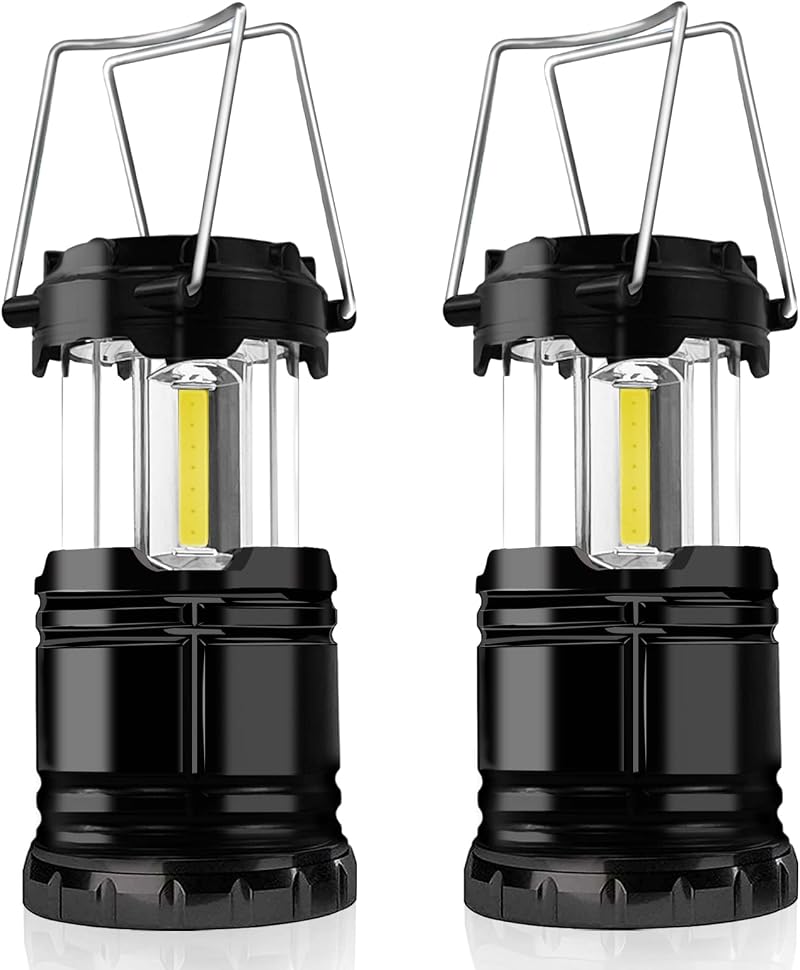 Jsdoin 2 Pack LED Camping Lantern Portable Battery Operated Foldable Hook