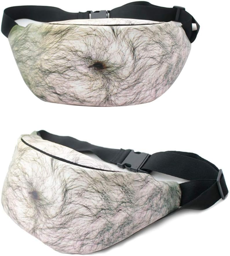 Waist Packs,Unisex Money Belt Bag Pouch Pockets,Prank Gag Gift,Belly Fat Funny Bumbag for Hiking,Cycling Traveling Sport Bags,hairy