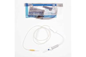 JorVet Universal IV Set | Veterinary-Grade Infusion Set with 72" Soft Tubing, Luer Connector, Roller Clamp & Bacteria-Proof Air Vent for Safe & Precise Fluid Delivery | Vented & Non-Vented Single-Use