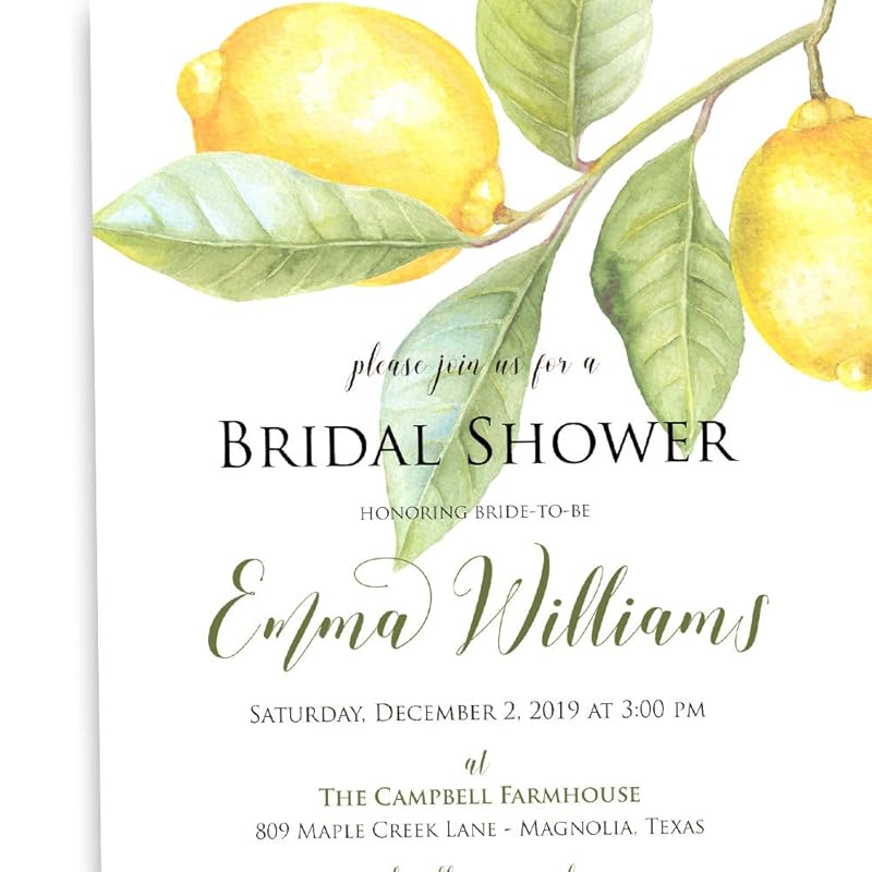 Lemon Invitations Bridal Shower Dinner Party Invites Summer Party Invites