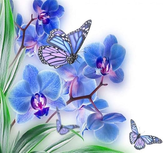 Asjff En Amor Con Mariposas Flores 5d Rhinestone Pintura Cristal