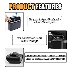 Mini Car Trash Can With Lid, Small Automotive