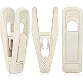 TOFIIGREM Velvet Hanger Clips for Velvet Hangers - 20 PCS Beige Non-Slip Velvet Clip for Skirt Hanger, Strong Flocking Clips Fit for Ivory Velvet Hangers