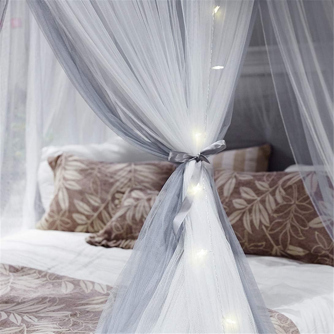 Lotus Karen Contrast Color Bed Curtain – Double Layer Polyester Sheer Mesh Dome Bed Canopy – Round Hoop Princess Mosquito Net for Twin Full Queen King Size Bed: Home & Kitchen