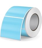 FINDAT 500-Pack Blue Thermal Labels - 2x1 Inch Vinyl Stickers, Waterproof & Removable For Barcodes, QR Codes, Pricing & Organization