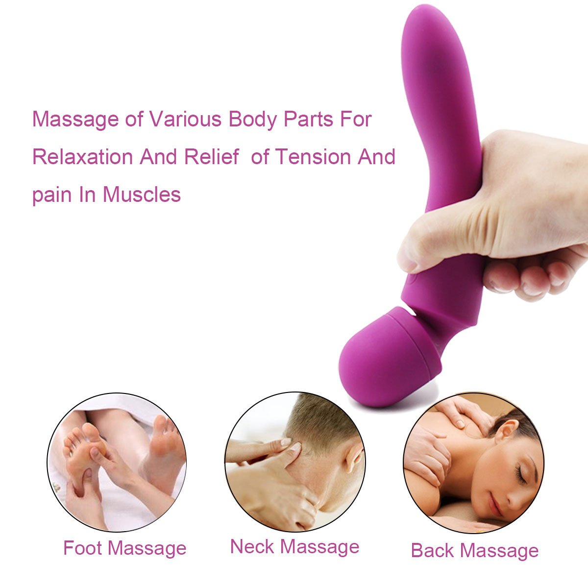 Fever Magic Wand Massager - Two Vibrations 10 Frequency Vibration - Vibratore wireless - Tail Fever Massaggio completo per il corpo - 100% impermeabile - Recupero portatile per il massaggio del muscolo portatile - Promuove la circolazione s