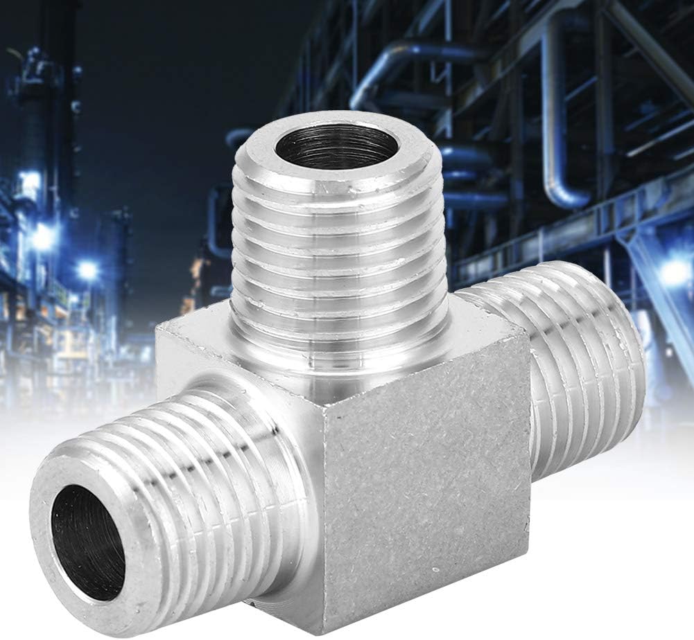304 Stainless Steel BSPT External Thread Tee Joint High Pressure Water
