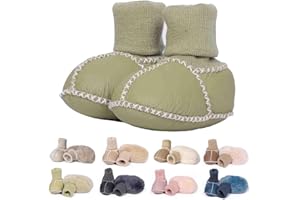 Mel&Syd Fleece Baby Booties, Unisex Geninue Australian Sheepskin Baby Booties, Infant Booties 0-12 Months