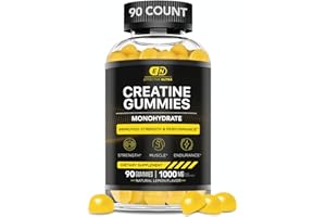 EFFECTIVE NUTRA Creatine Gummies for Men & Women - Creatine Monohydrate Gummies for Strength, Muscle, Energy - Natural Lemon Flavor (90ct)