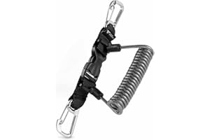 Rogue Endeavor® Dive & Fishing Lanyard – Snappy Coil, Stainless Clips, Quick Release, Steel Cable for Tools, Lights, Cameras