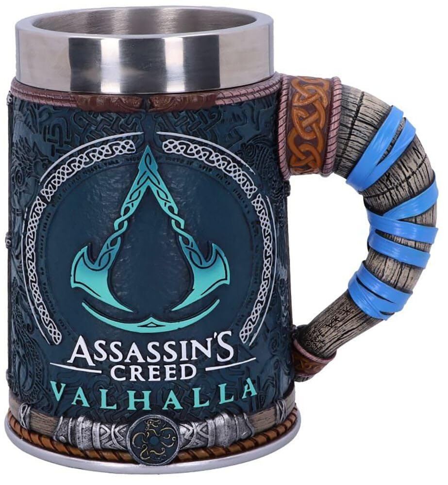 Officially Licensed Assassins Creed Valhalla Viking Game Tankard, Resin w. Stainless Steel