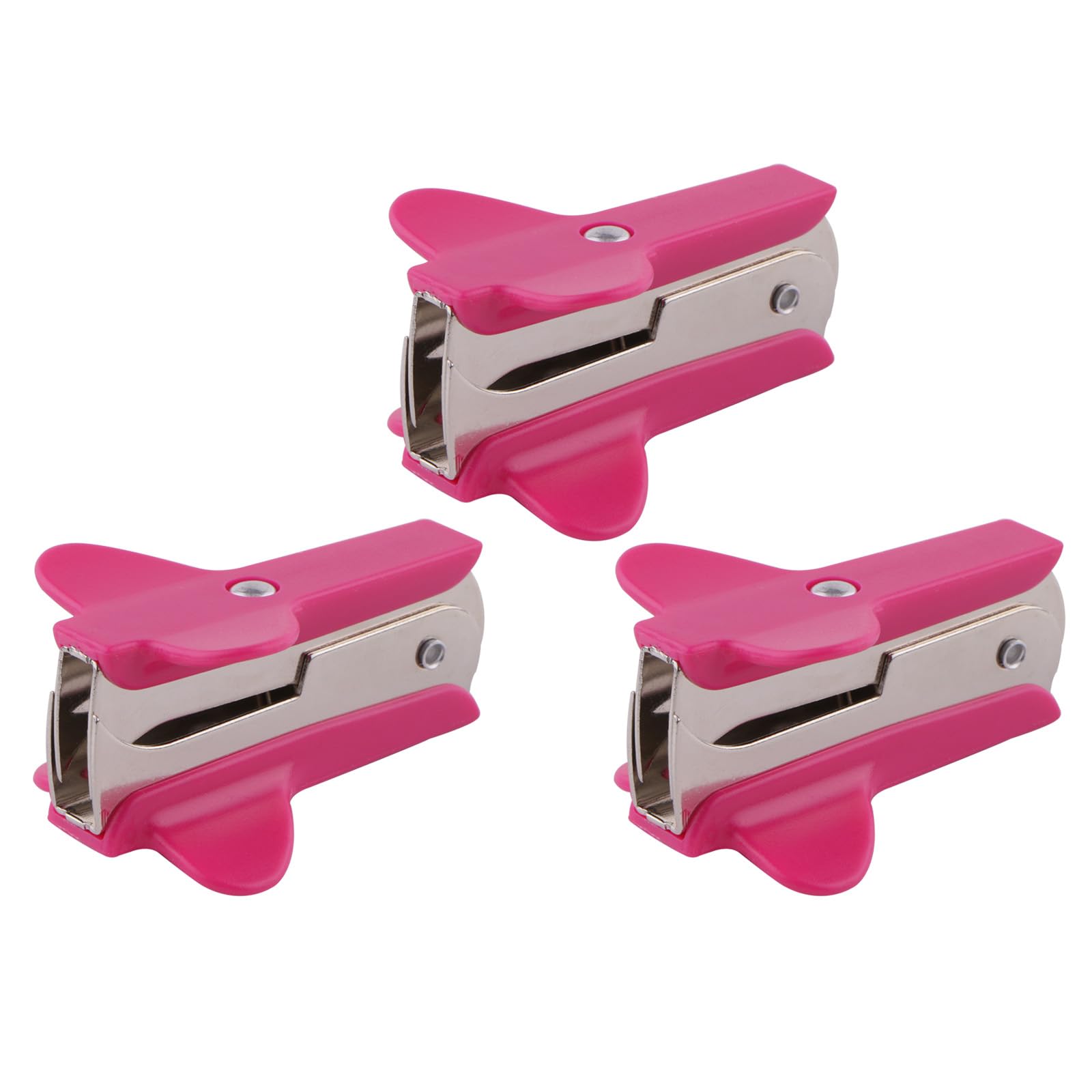 PATIKIL 3 Pack Staple Remover, Small Staple Remover Tool Staple Puller Remover with Security Lock Mini Staple Remover Cute Easy to Carry for Paper Classroom Office Home, Red