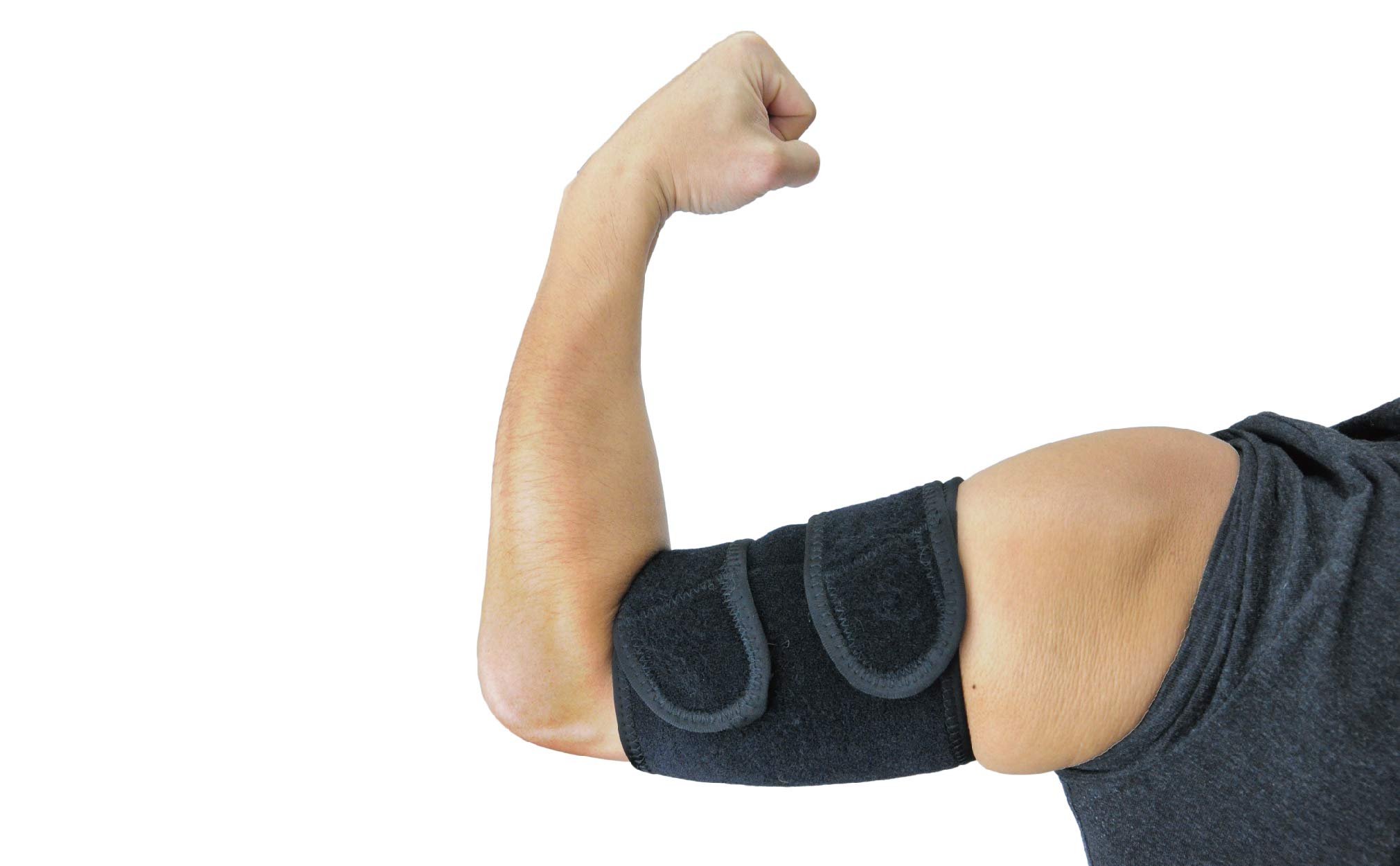 ObboMed MB-1850S Upper Arm Support Brace, Elbow Sleeve with Magnets. Support for Tennis and Golfer's Elbow, Workouts, Tendonitis, Arthritis, Black (S: fits 12 – 15 inches Upper arm Circumference)