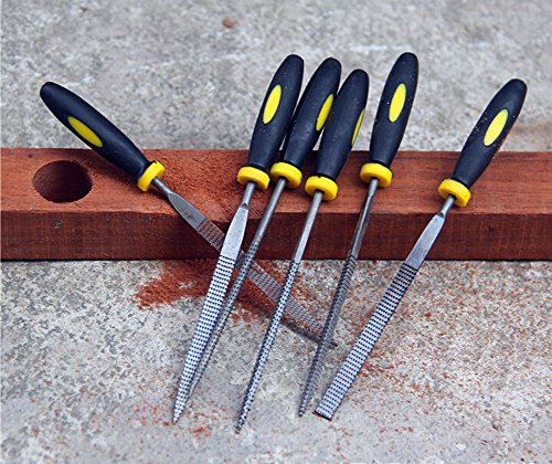 Fatmingo 5x180mm Mini Assorted Wood Rasp File Set Metal Needle Rasps Files with Rubber Handle 6 Shapes Bastard files for Wood and Soft Stuffs Carving - Thumbnail 4