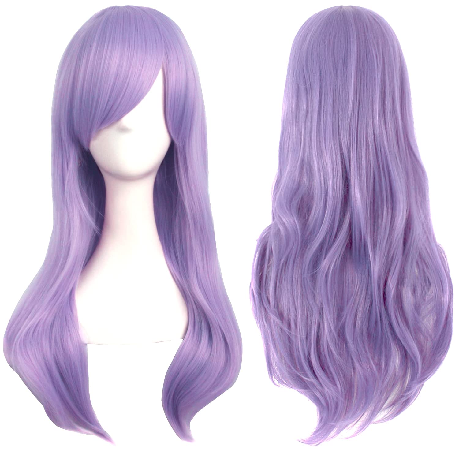 Colorfulpanda Charming Long Curly Wavy Full Hair Wig Light Purple Cosplay Costume Wigs for Women Harajuku Anime Style Halloween Party or Daily Use — image 1