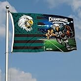 Rekkis Philadelphia City Football Sport Fans Flag 3x5Feet Forever Faithful Champions Flag Banner with 2 Brass Grommets Garden Party Wall Decor (Black Stripes)